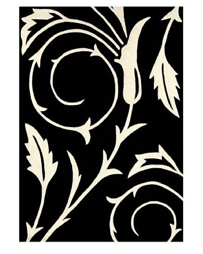 Festival Rug, Black/Off White, 5' x 7' 3