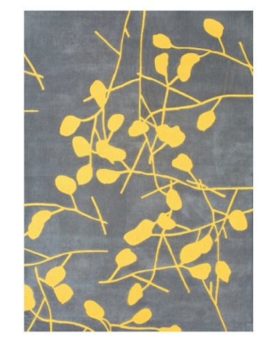 Festival Rug, Grey/Canary Yellow, 5′ x 7′ 3″