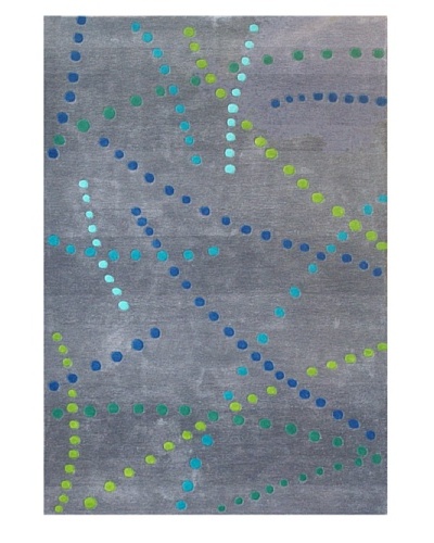 Festival Rug, Grey/Green/Turquoise/Blue, 5' x 7' 3