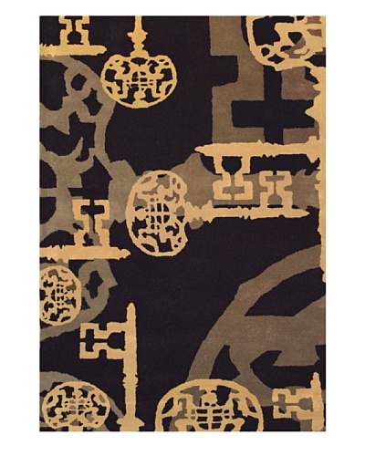 Chelsea Rug, Charcoal/Umber/Silver/Ochre, 5' x 7' 3