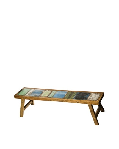 Foreign Affairs Longbe Reclaimed Boatwood Bench, Natural/Various