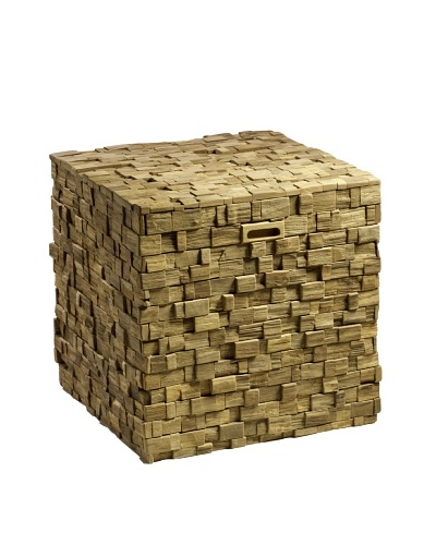 Foreign Affairs Teak Mosaic Storage Cube