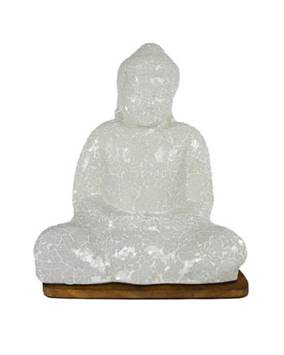 Foreign Affairs Large Essa Sitting Buddha Mosaik Lamp, White