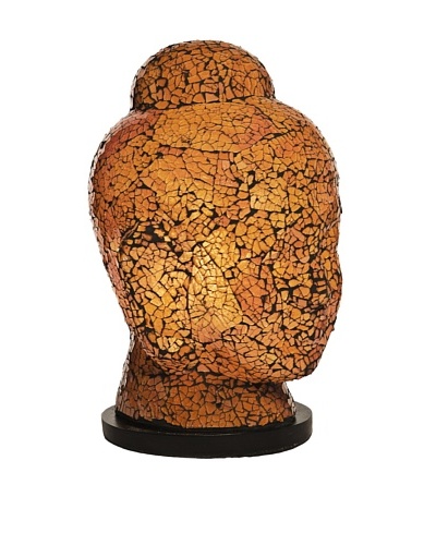 Foreign Affairs Small Buddha Head Lamp, Orange