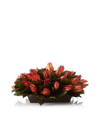 Forever Green Art Red Protea Tray
