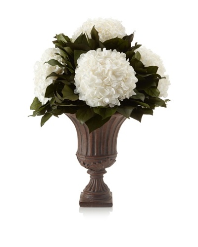 Forever Green Art Five Head White Hydrangea Vase