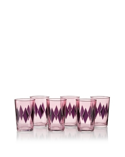 Found Objects Set of 6 Lozenge Moroccan Glasses