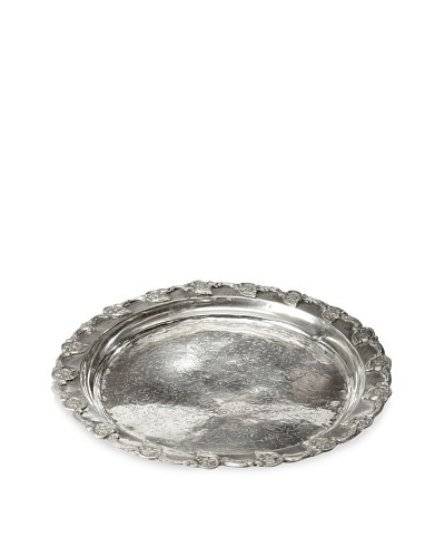 Found Objects Moroccan Tea Tray Round, Silver