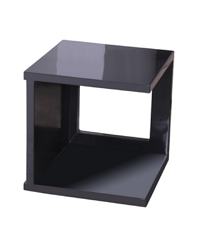 Fox Hill Trading Co. High Gloss Coffee Table Cube Shape, Dark GrayAs You See