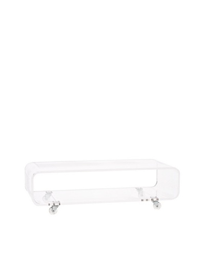 Foxhill Trading Pure Décor Acrylic Rolling Coffee Table, Clear
