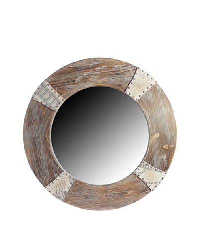 Round Wooden Mirror