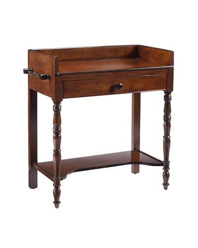 French Heritage Felix Accent Table With Tray, Antique Cherry