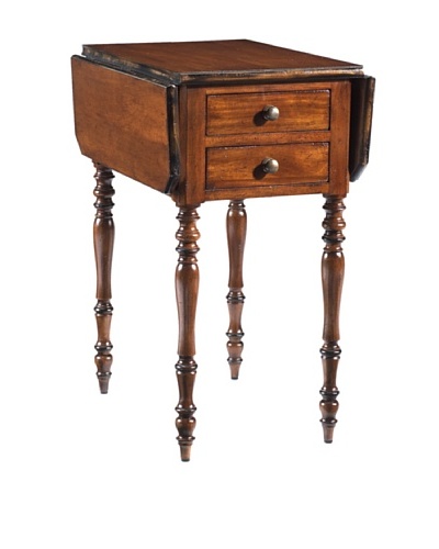 French Heritage Accent Table with Drop Sides, Antique Cherry