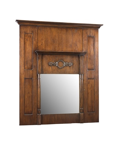 French Heritage Beaulieu Trumeau Mirror, Paris Teak Dark