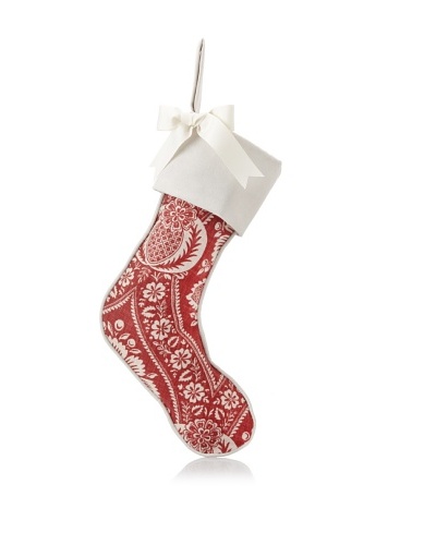 French Laundry Chateau Blanc Pattern Stocking, Red