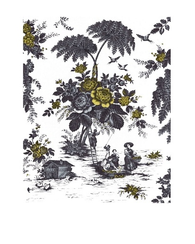 French Linen Collection Grey & Yellow Toile Tapestry