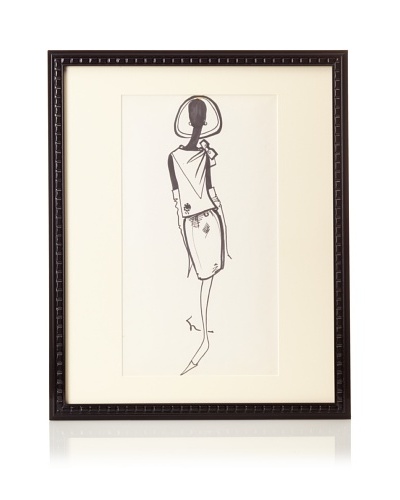 Michel Goma Fashion Sketch, 21.5 x 17.5