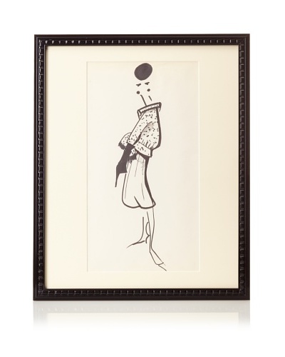 Michel Goma Fashion Sketch, 21.5 x 17.5