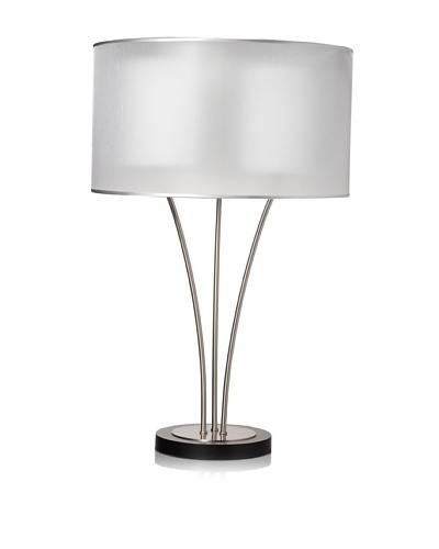 Nova Lighting Teton Table Lamp, Silver/White