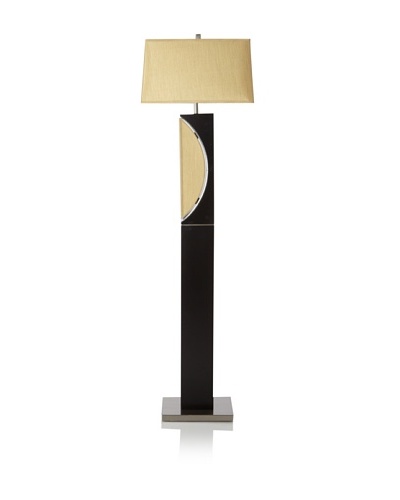 Nova Lighting Half Moon Floor Lamp, Dark Brown/Silver/Etruscan Gold