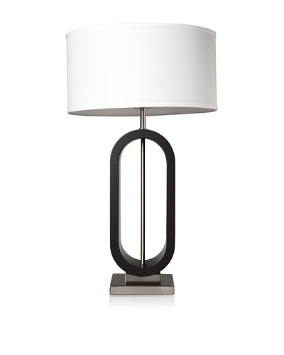 Nova Lighting Oskar Standing Table Lamp, Dark Brown/Silver/White