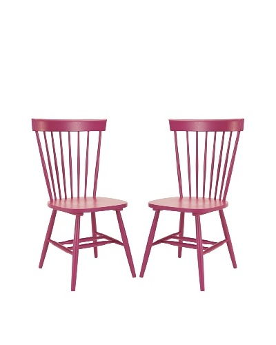 Safavieh Set of 2 Parker Side Chairs, Raspberry