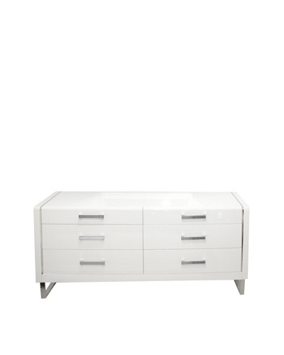 Furniture Contempo Bahamas Dresser, White/Silver