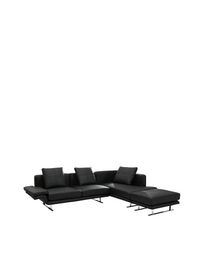 Furniture Contempo Savoy Sectional, Black/Silver