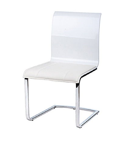 Furniture Contempo Lisa Chair, White/Silver