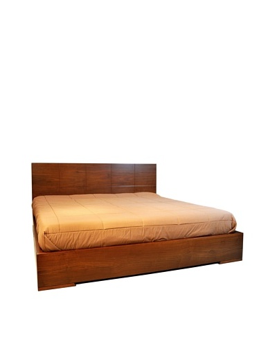 Furniture Contempo Anna Bed, Walnut Veneer, Queen