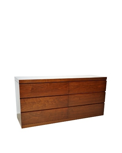 Furniture Contempo Anna Double Dresser, Walnut Veneer