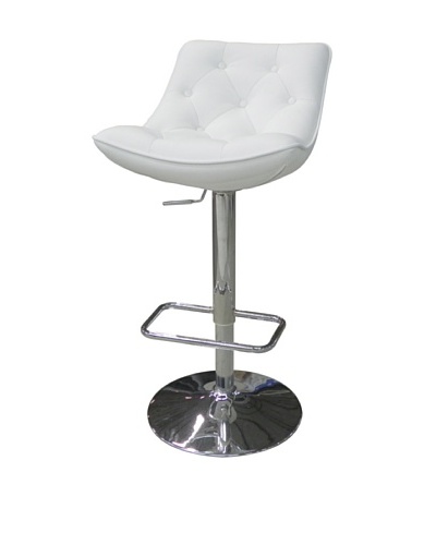 Furniture Contempo Cindy Bar Stool, White/Silver