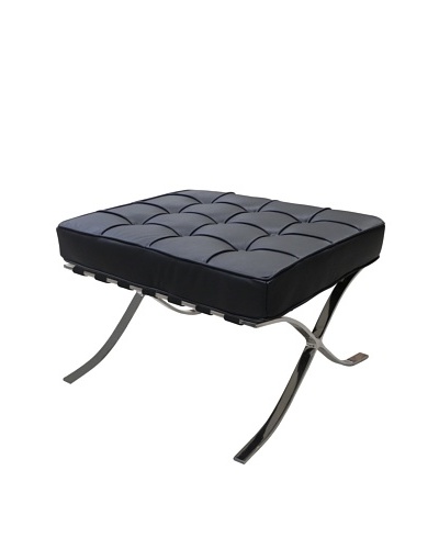 Furniture Contempo Barry Ottoman, Black/Silver