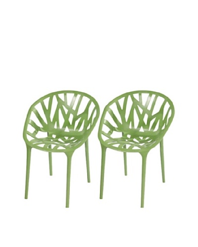 Furniture Contempo Set of 2 Oprah Chairs, Green