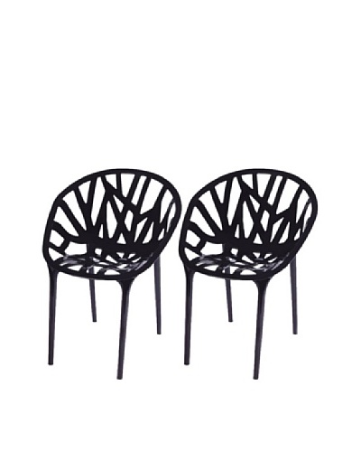 Furniture Contempo Set of 2 Oprah Chairs, Black