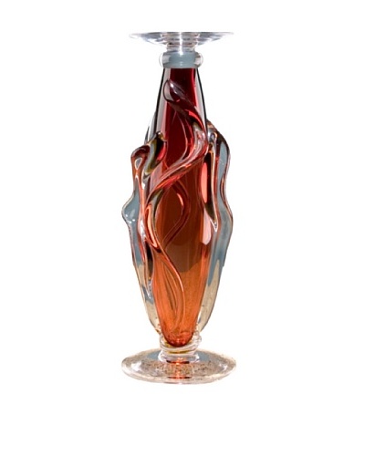Fusion Z Ruby Waves Candlestick, Red/Amber