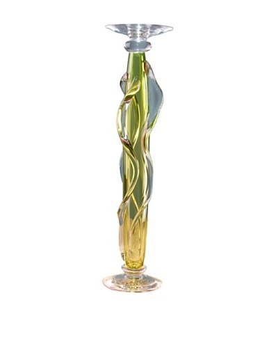 Fusion Z Emerald Waves Candlestick, Green