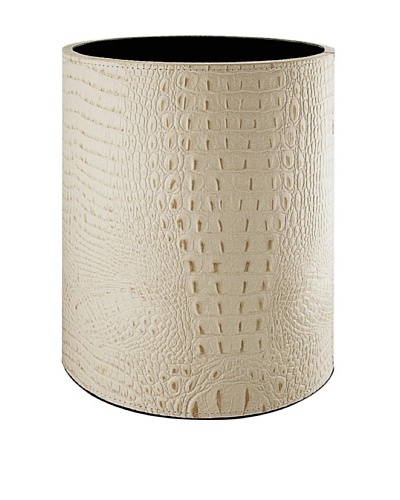 Gail DeLoach Round Leather Wastebasket