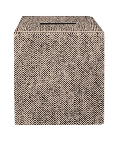 Gail DeLoach Vinyl Tissue Box, Taupe Herringbone