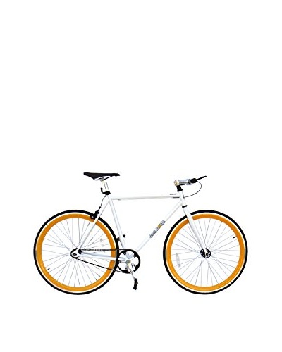 Galaxie Fixed Gear Bike, White/Orange, 54cm