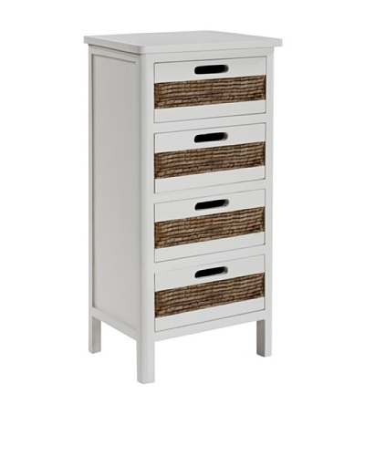 Gallerie Décor Bali Four-Drawer Cabinet, WhiteAs You See