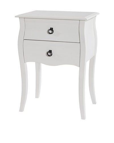 Gallerie Décor Lido Double-Drawer Accent Table, White