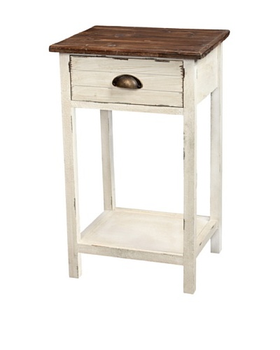 Gallerie Décor Dover One-Drawer Accent Table, Cream