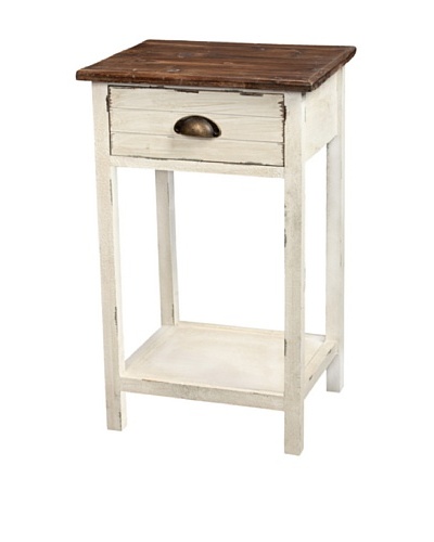 Gallerie Décor Dover One-Drawer Accent Table, Cream