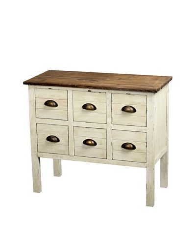 Gallerie Décor Dover Six-Drawer Accent Chest, Cream