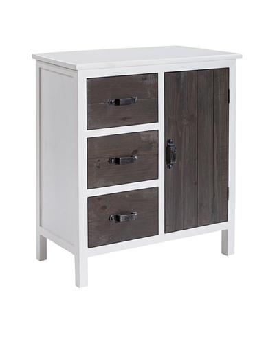 Gallerie Décor Adirondack One-Door Three-Drawer Accent Chest, White