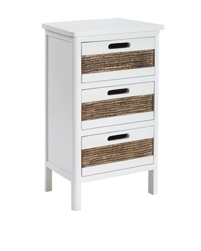 Gallerie Décor Bali Three-Drawer Cabinet, White