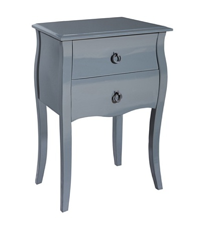 Gallerie Décor Lido Double-Drawer Accent Table, Grey