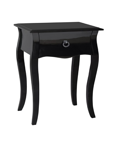 Gallerie Décor Lido Single-Drawer Accent Table, Black