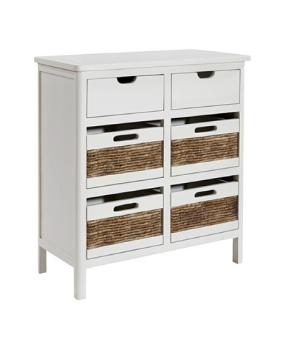 Gallerie Décor Bali Six-Drawer Chest, White